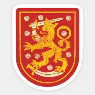 Vintage Distressed Coat of Arms of Finland Sticker